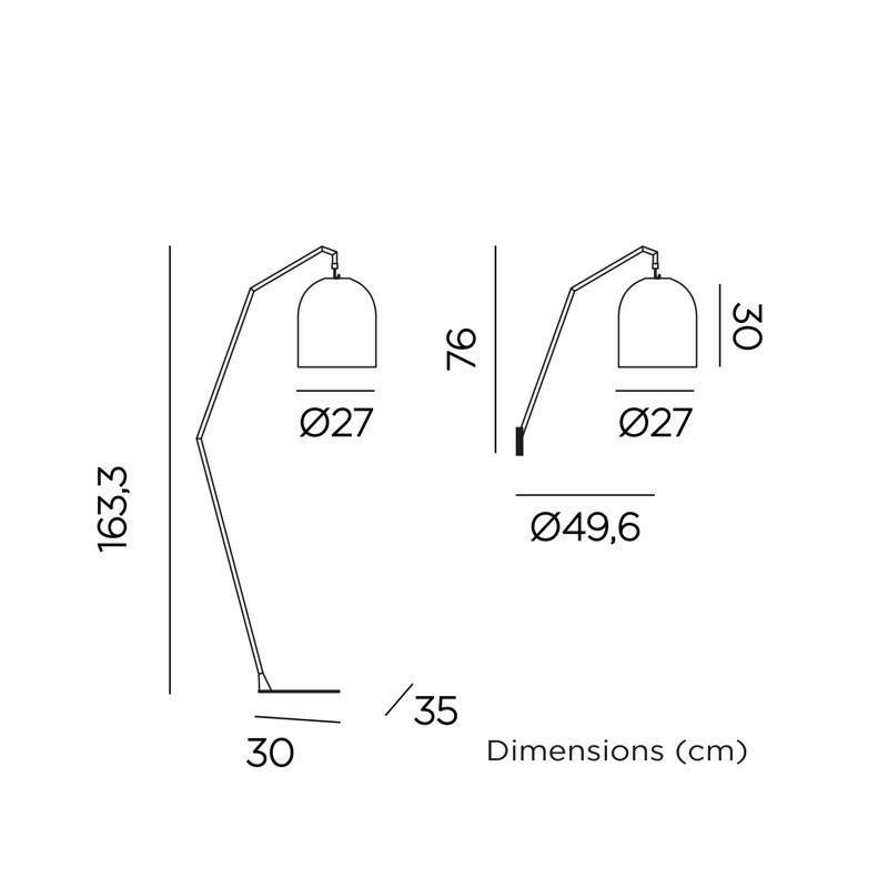 Lampă de Podea Santorini Battery 35x76x163 cm, Metal Alb Lacquered, Protecție IP54 - New Garden [5]