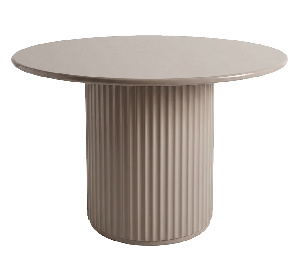 Produse - Masă de Dining Creole 120x120x76 cm, MDF și Metal Bej - MaMaison