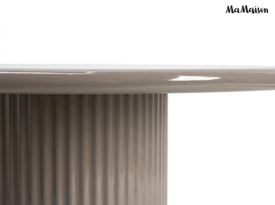 Masă de Dining Creole 120x120x76 cm, MDF și Metal Bej - MaMaison [2]