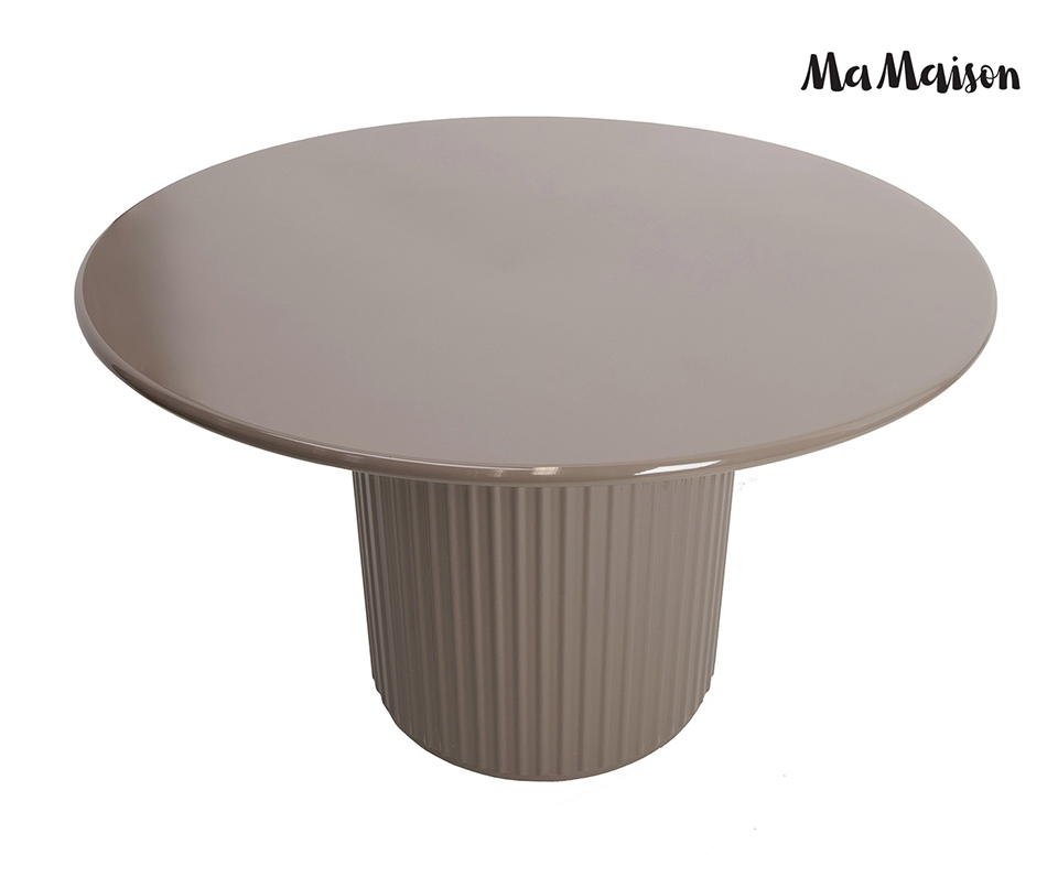 Masă de Dining Creole 120x120x76 cm, MDF și Metal Bej - MaMaison [3]