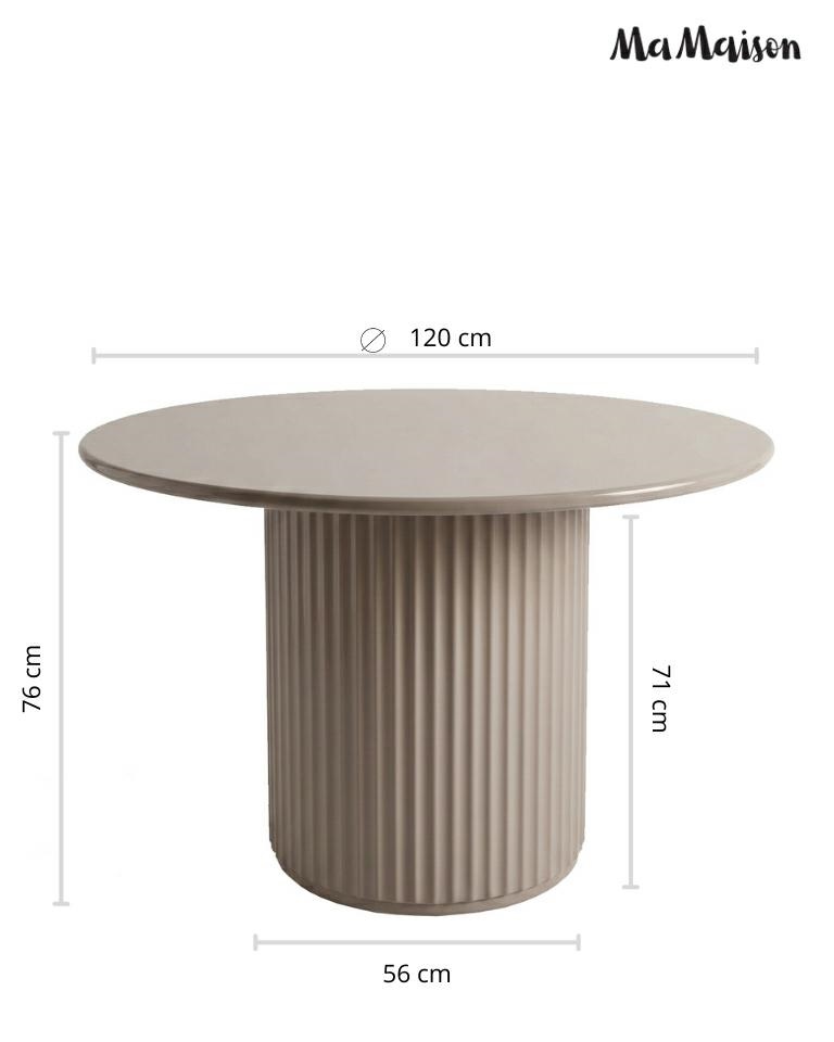 Masă de Dining Creole 120x120x76 cm, MDF și Metal Bej - MaMaison [9]