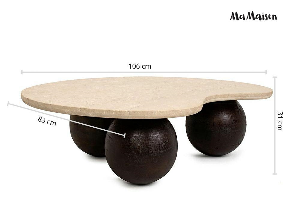 Măsuță de Cafea Organic 106x83x31 cm, Bej - MaMaison [6]
