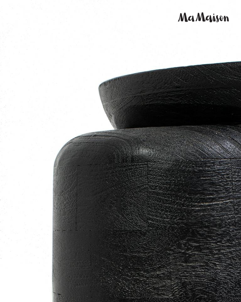 Măsuță Elias 41x35x46,5 cm, Lemn Mango Negru Mat - MaMaison [5]