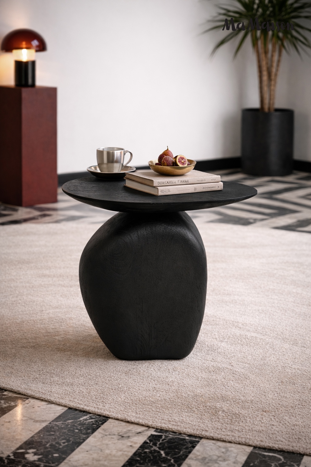 Masă Auxiliară Atlas 45x35x46 cm, Lemn Mango Negru - MaMaison [6]