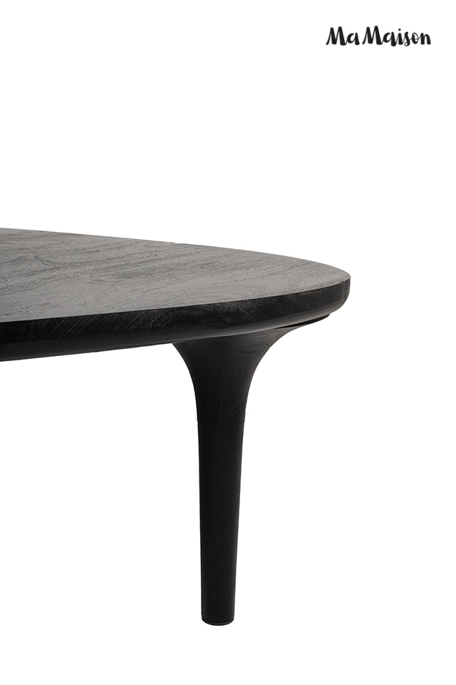 Măsuță de Cafea Laminar 86x90x42 cm, Lemn Mango Negru - MaMaison [2]