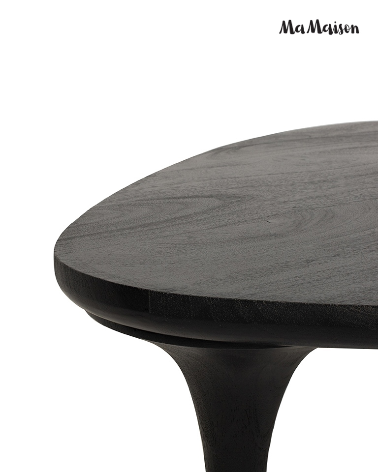 Măsuță de Cafea Laminar 86x90x42 cm, Lemn Mango Negru - MaMaison [3]