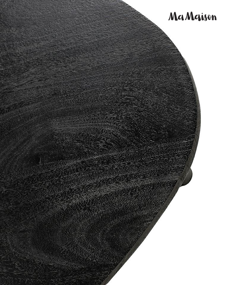 Măsuță de Cafea Laminar 86x90x42 cm, Lemn Mango Negru - MaMaison [4]