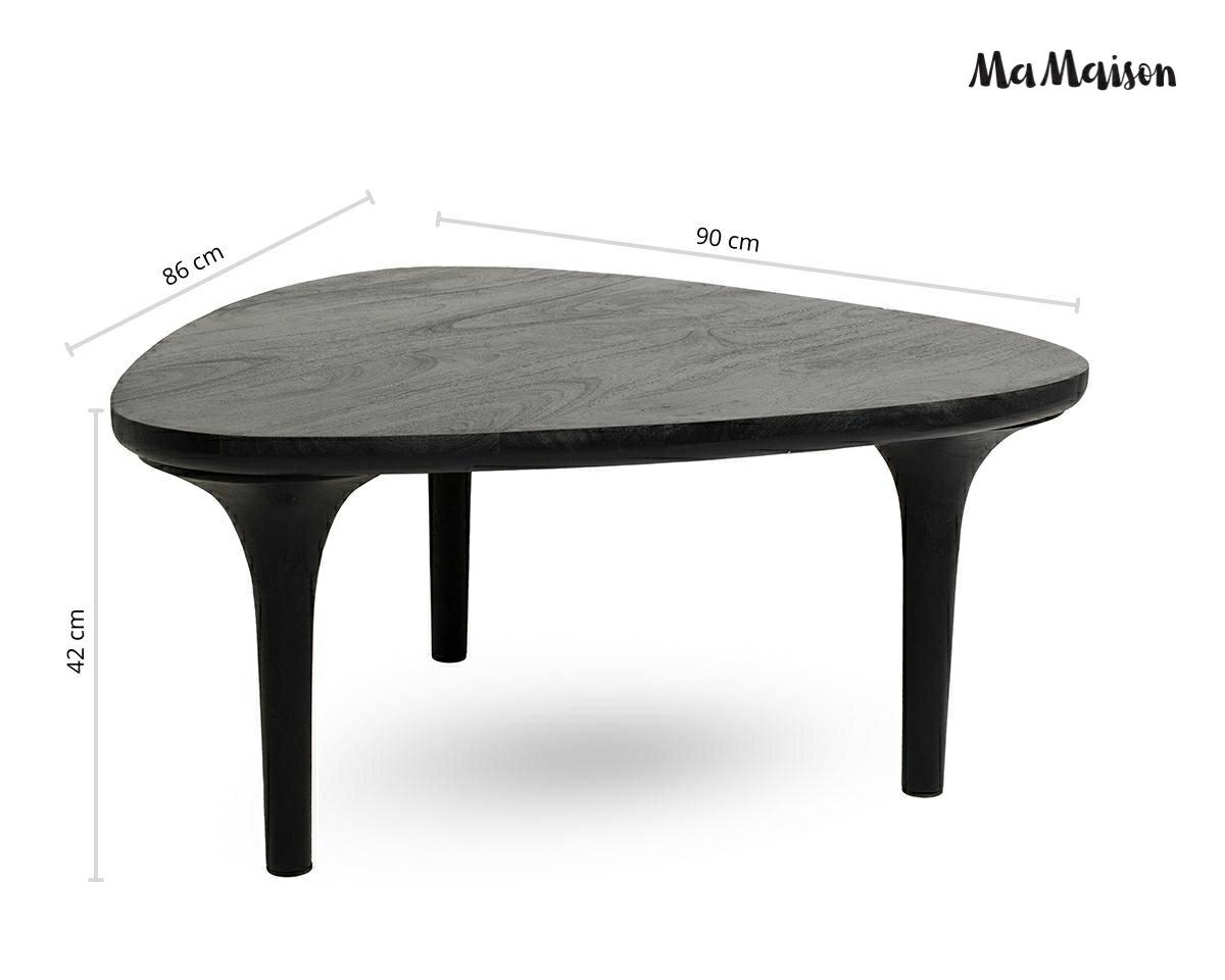 Măsuță de Cafea Laminar 86x90x42 cm, Lemn Mango Negru - MaMaison [7]