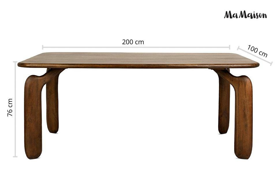 Masă de Dining Orizon 200x100x76 cm, Lemn Mango Maro - MaMaison [8]