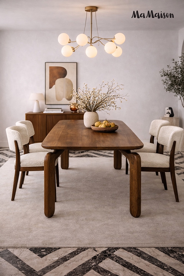 Masă de Dining Orizon 200x100x76 cm, Lemn Mango Maro - MaMaison [7]