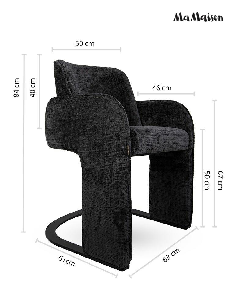 Scaun Bora 63x61x84 cm, Negru - MaMaison [9]