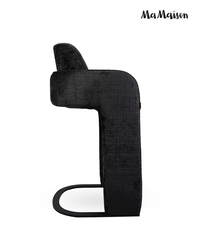 Scaun de Bar Bora 55x55x106 cm, Negru - MaMaison [2]
