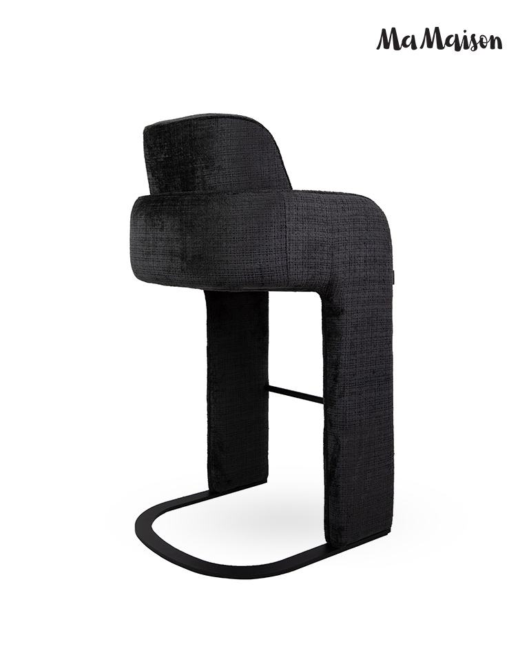 Scaun de Bar Bora 55x55x106 cm, Negru - MaMaison [3]