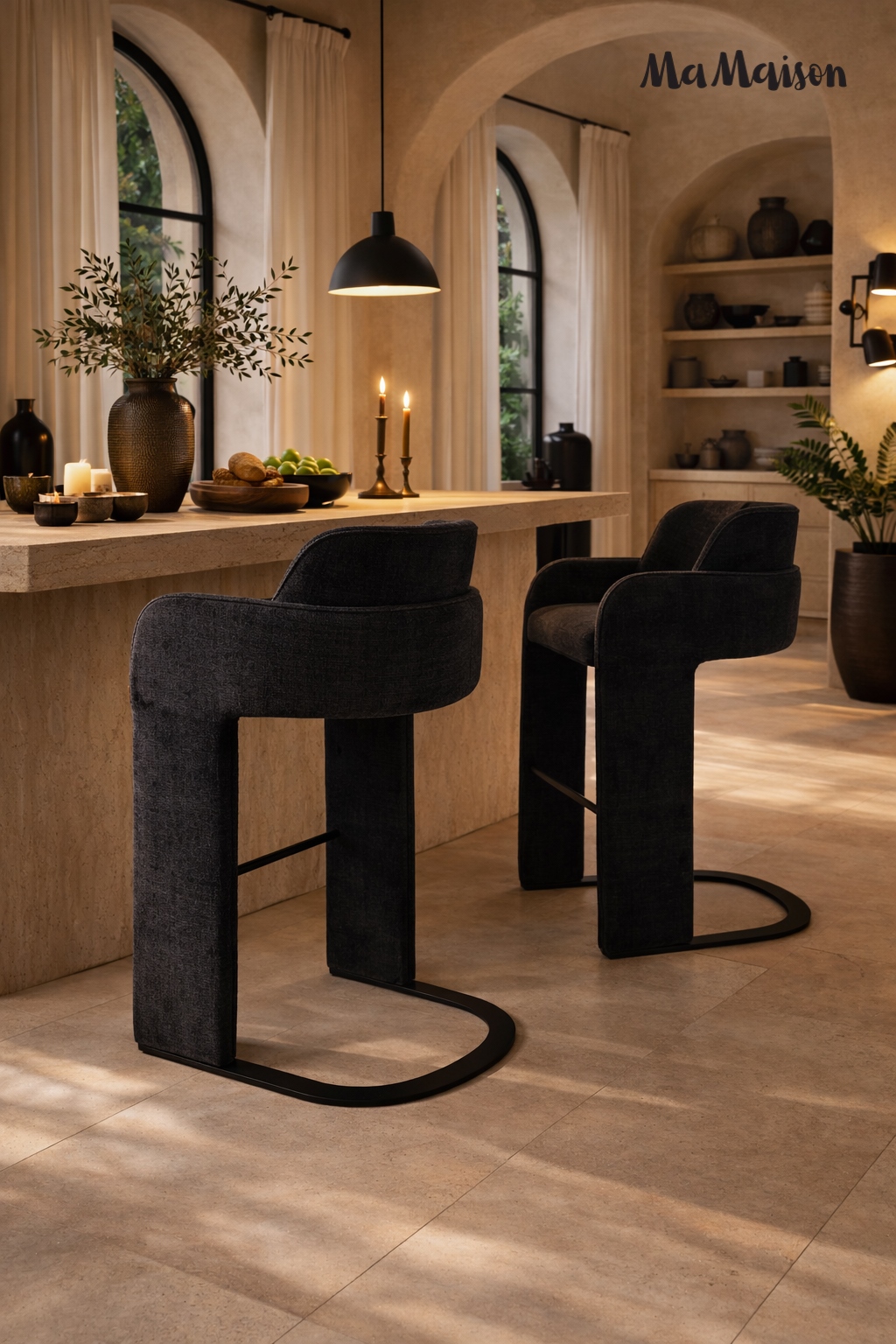 Scaun de Bar Bora 55x55x106 cm, Negru - MaMaison [8]