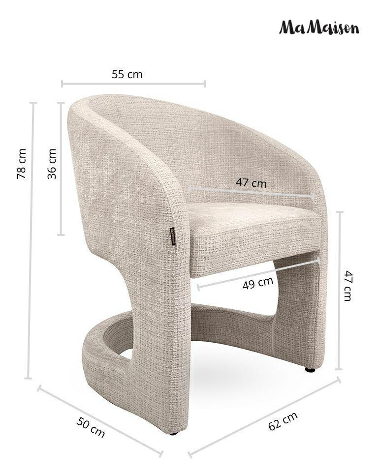 Scaun Shelly 62x50x78 cm, Davis Cremona 02 Bej - MaMaison [9]