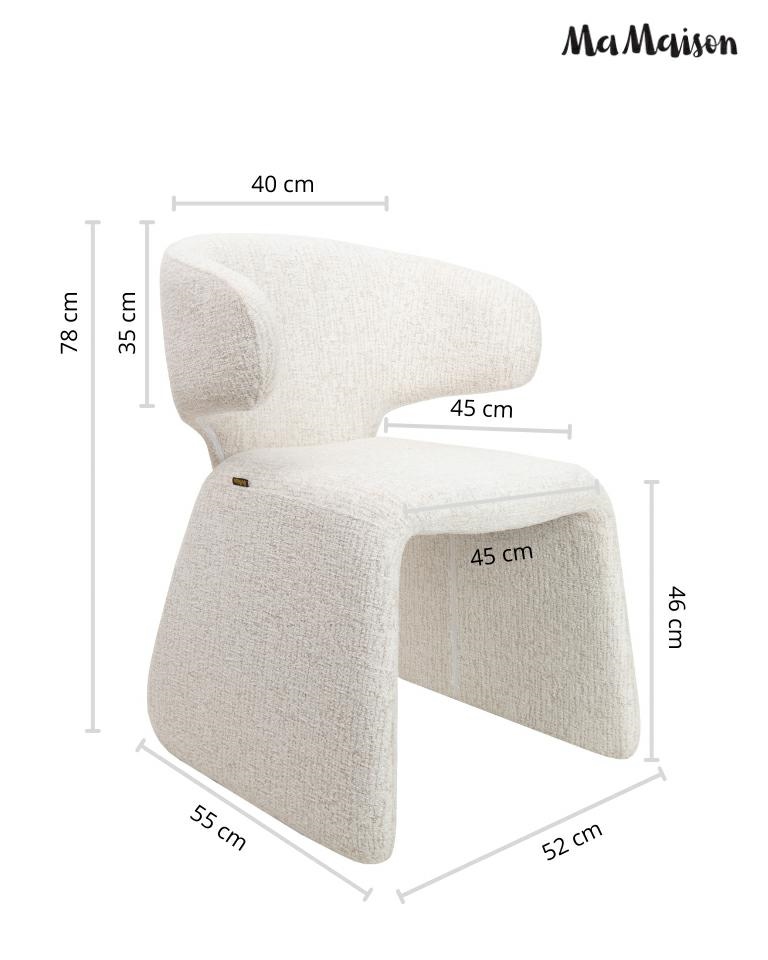 Scaun Edra 53x55x78 cm, Bej Deschis - MaMaison [12]
