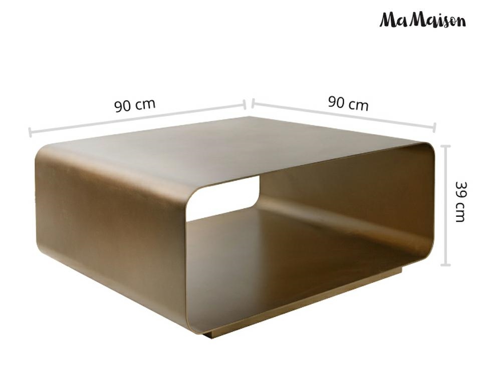 Măsuță de Cafea Noura 90x90x39 cm, Metal Aur Antichizat Cu Luciu Satinat - MaMaison [10]