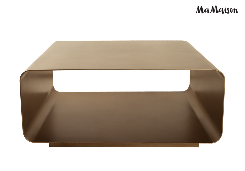 Măsuță de Cafea Noura 90x90x39 cm, Metal Aur Antichizat Cu Luciu Satinat - MaMaison [2]