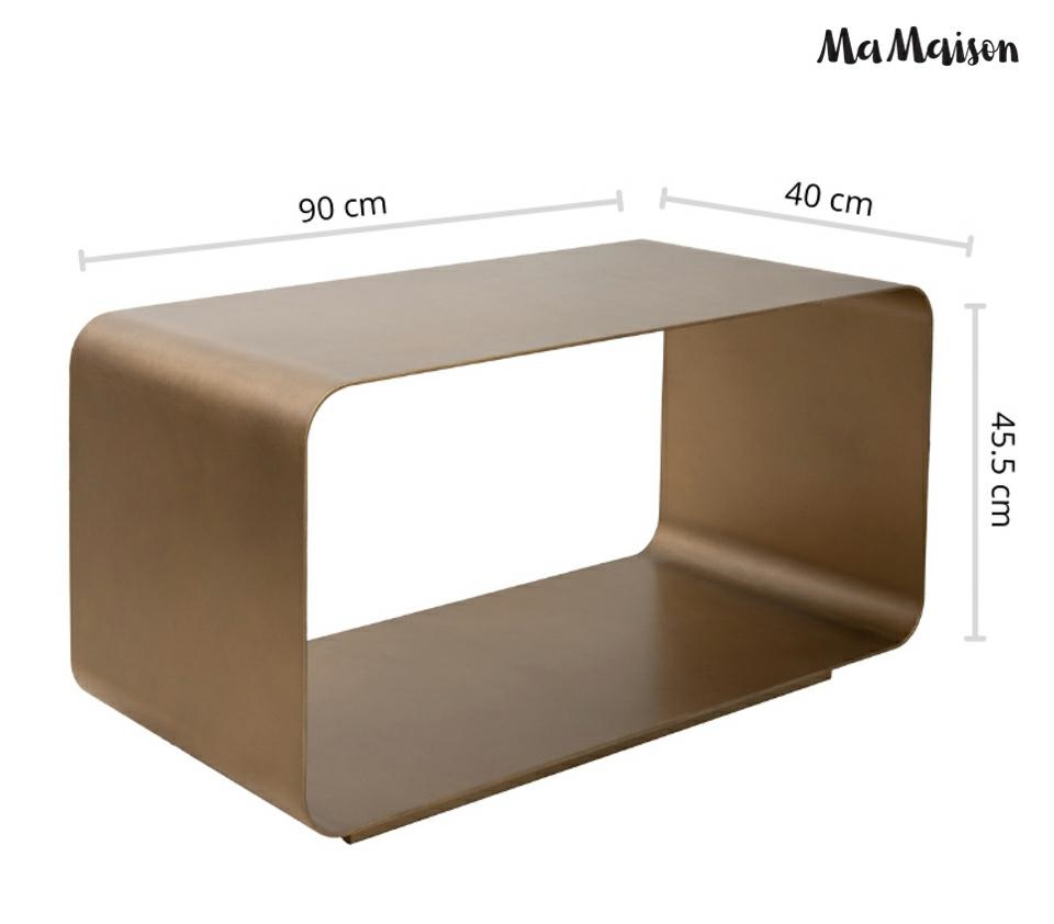 Măsuță de Cafea Noura 90x40x45,5 cm, Metal Auriu Structură Periată - MaMaison [11]