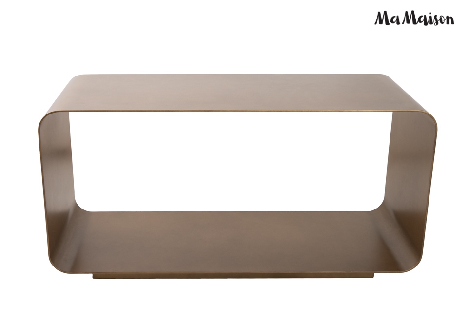 Măsuță de Cafea Noura 90x40x45,5 cm, Metal Auriu Structură Periată - MaMaison [2]