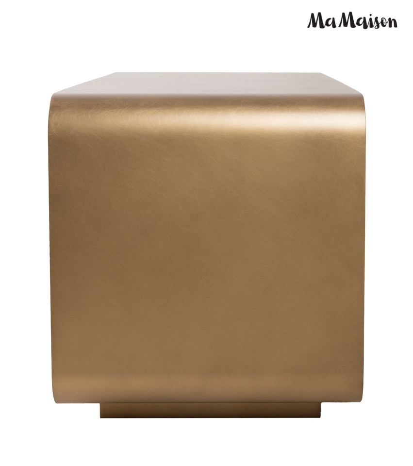 Măsuță de Cafea Noura 90x40x45,5 cm, Metal Auriu Structură Periată - MaMaison [3]
