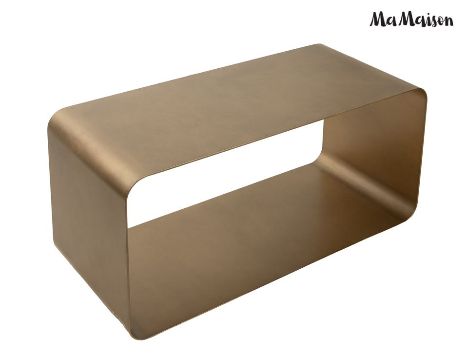 Măsuță de Cafea Noura 90x40x45,5 cm, Metal Auriu Structură Periată - MaMaison [5]