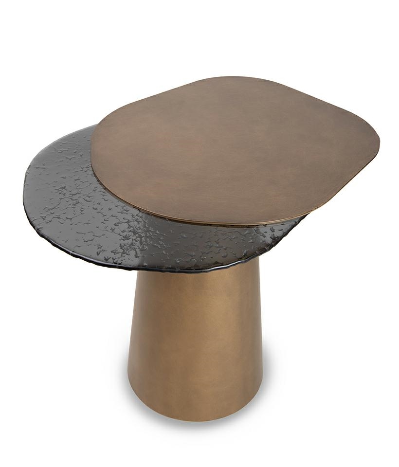 Produse - Măsuță Orfeo 70x50x55 cm, Negru Auriu - MaMaison