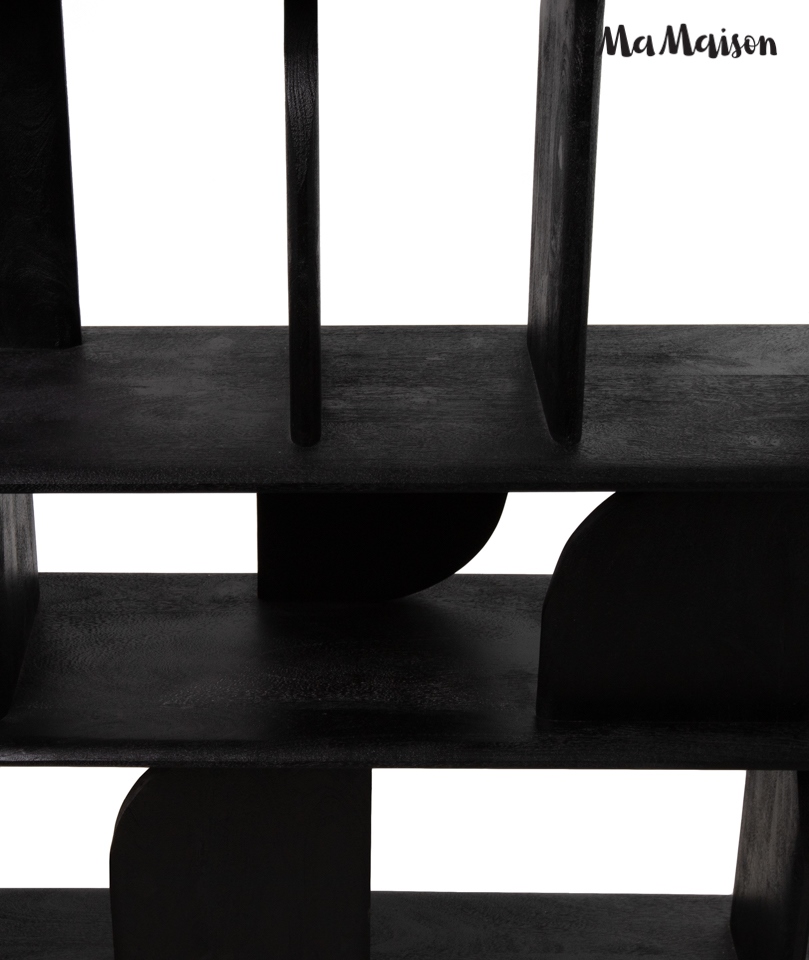 Bibliotecă Nivo 170x35x140 cm, Lemn Mango Negru - MaMaison [4]