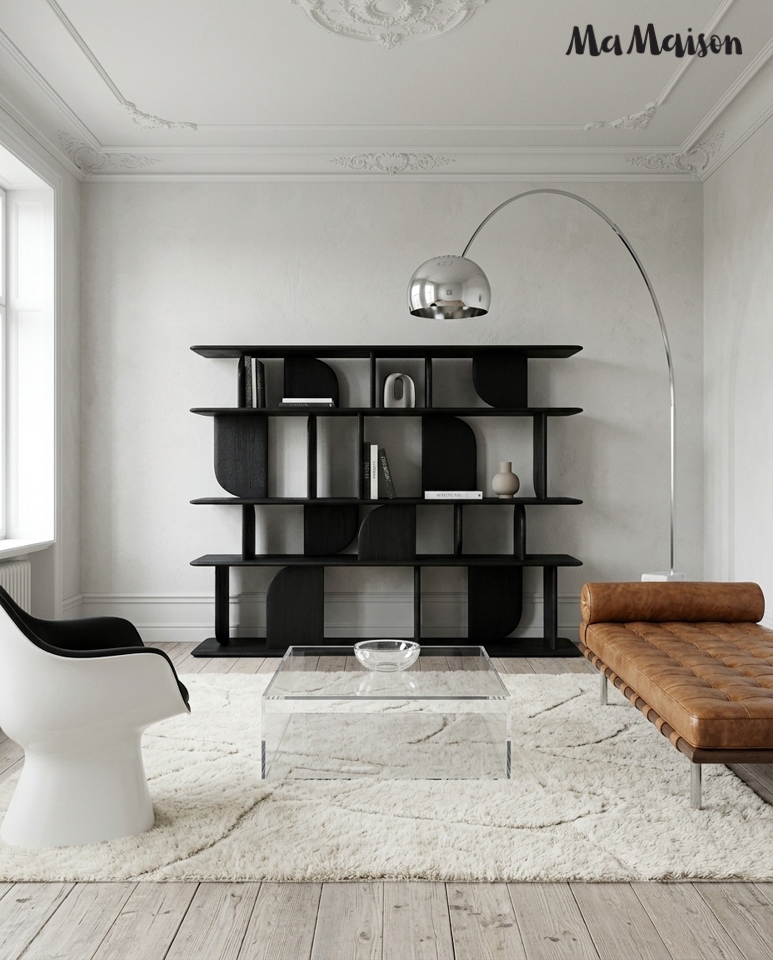 Bibliotecă Nivo 170x35x140 cm, Lemn Mango Negru - MaMaison [7]