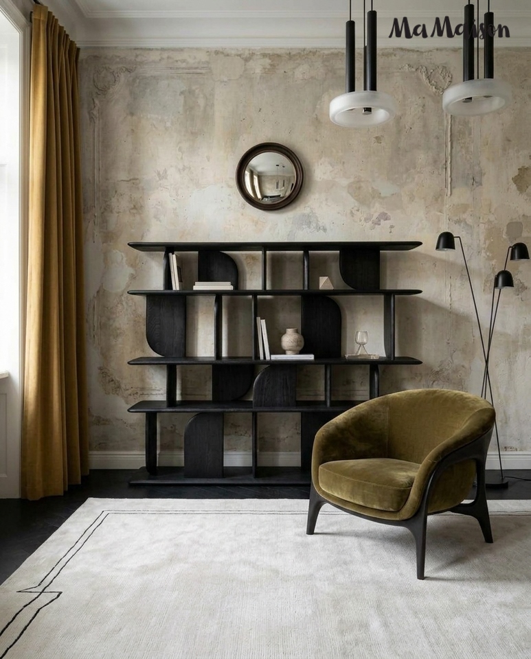 Bibliotecă Nivo 170x35x140 cm, Lemn Mango Negru - MaMaison [8]