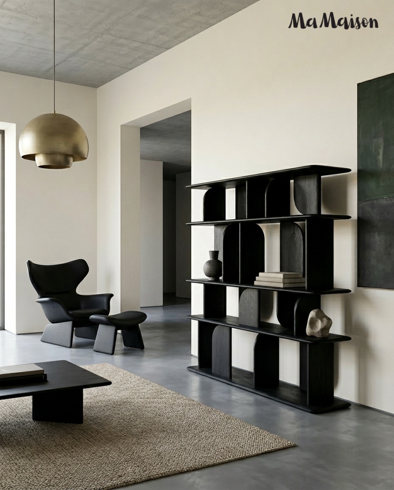 Bibliotecă Nivo 170x35x140 cm, Lemn Mango Negru - MaMaison [9]