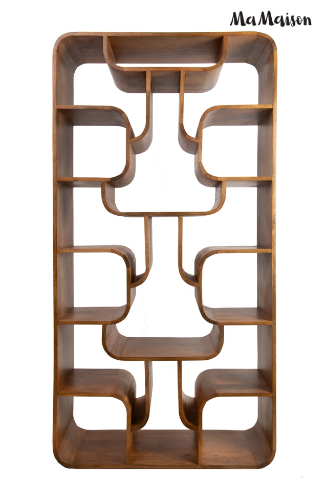 Bibliotecă Castello 90x35x180 cm, Lemn Mango Maro - MaMaison [2]