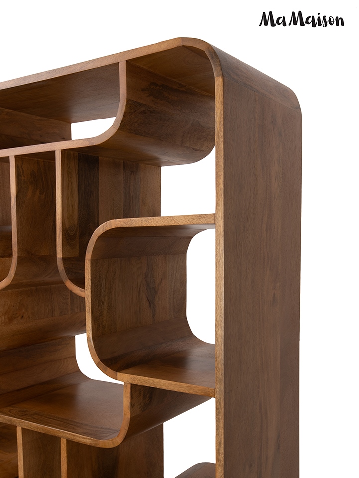 Bibliotecă Castello 90x35x180 cm, Lemn Mango Maro - MaMaison [4]
