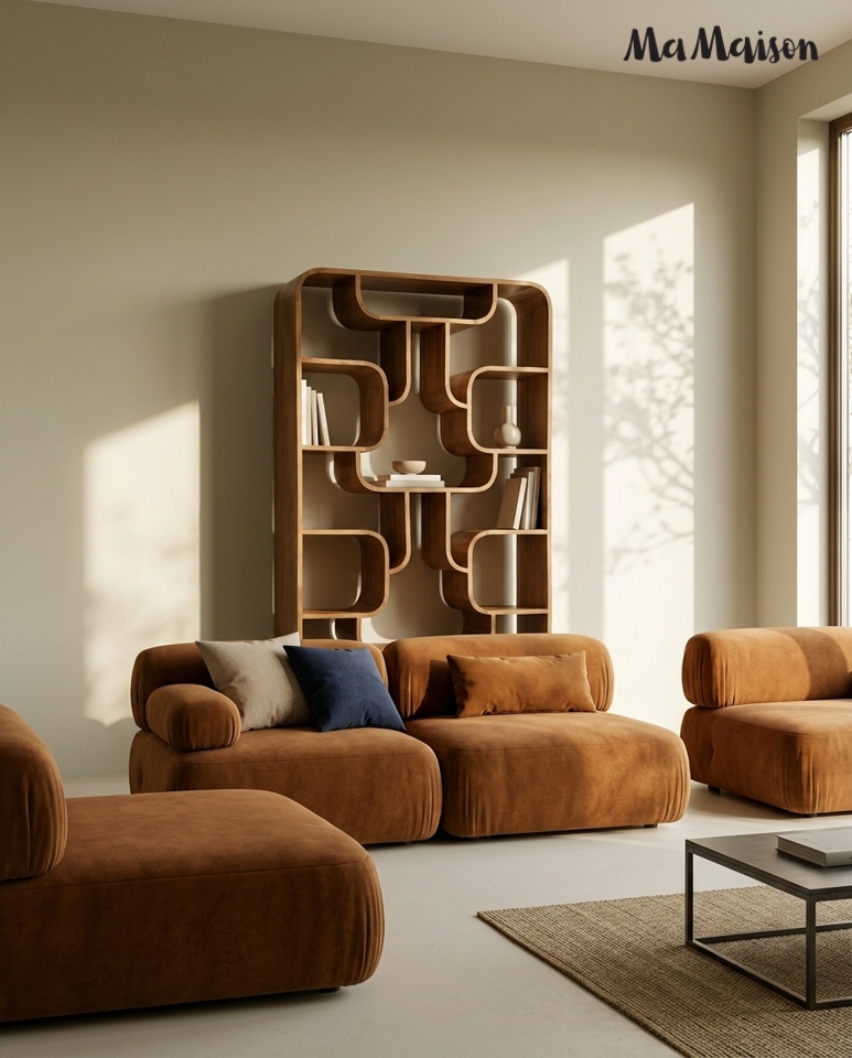 Bibliotecă Castello 90x35x180 cm, Lemn Mango Maro - MaMaison [6]