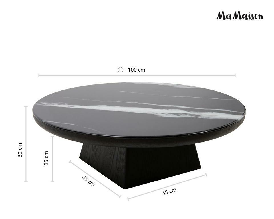 Măsuță de Cafea Dover 100x100x30 cm, Negru - MaMaison [6]