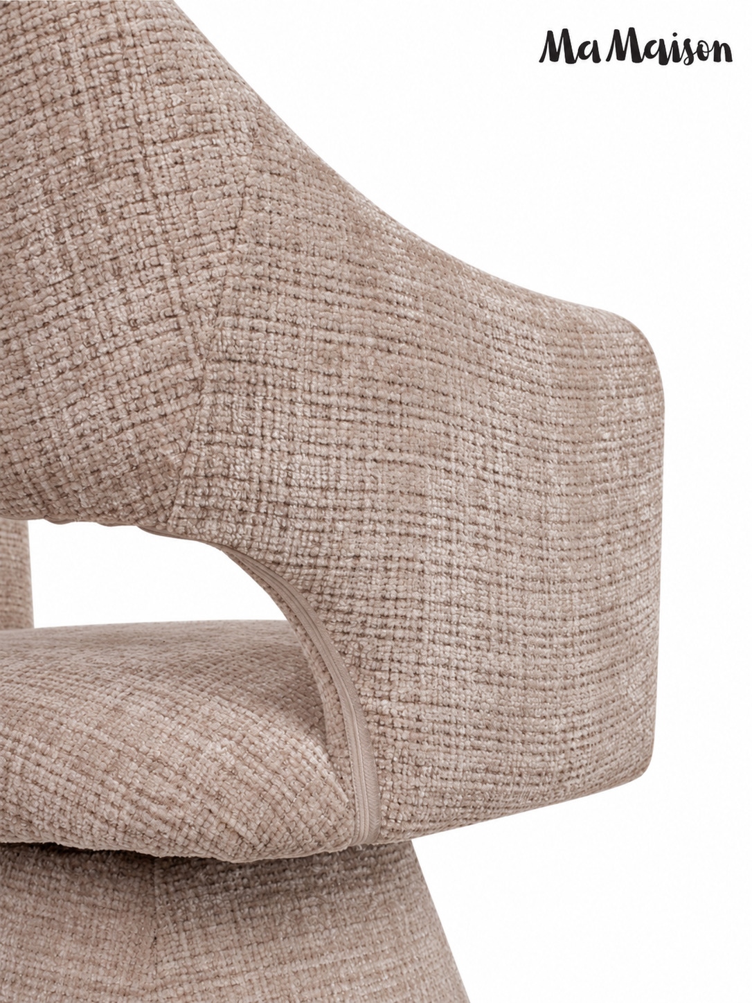 Scaun Verona 61x58x88 cm, Țesătură Șenilă Davis Cremona 14 Bej/Taupe - MaMaison [5]