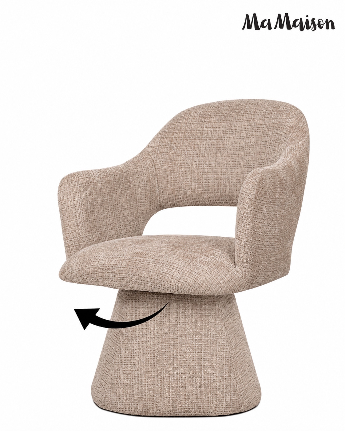 Scaun Verona 61x58x88 cm, Țesătură Șenilă Davis Cremona 14 Bej/Taupe - MaMaison [6]