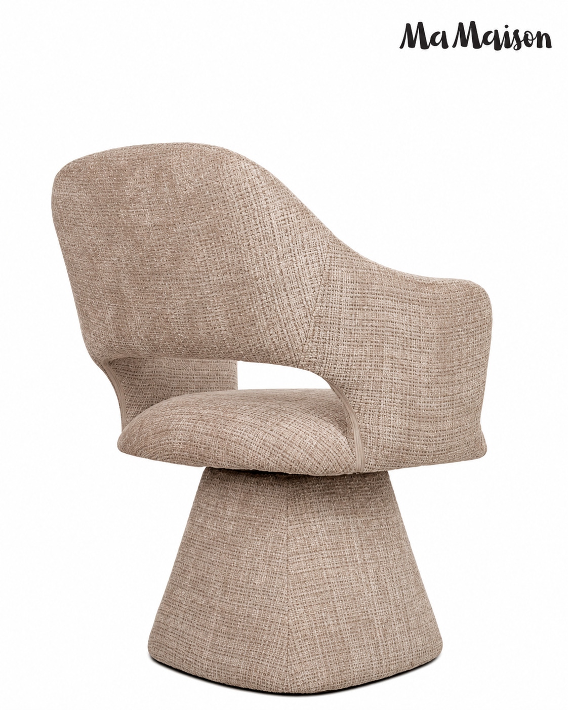 Scaun Verona 61x58x88 cm, Țesătură Șenilă Davis Cremona 14 Bej/Taupe - MaMaison [7]