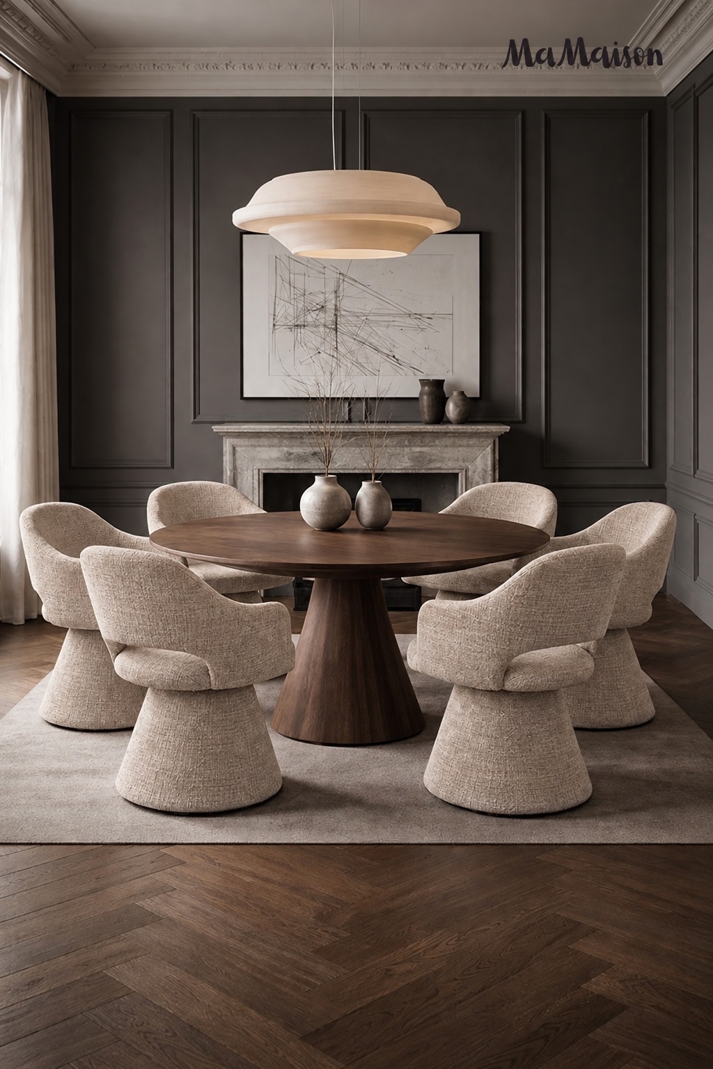 Scaun Verona 61x58x88 cm, Țesătură Șenilă Davis Cremona 14 Bej/Taupe - MaMaison [8]