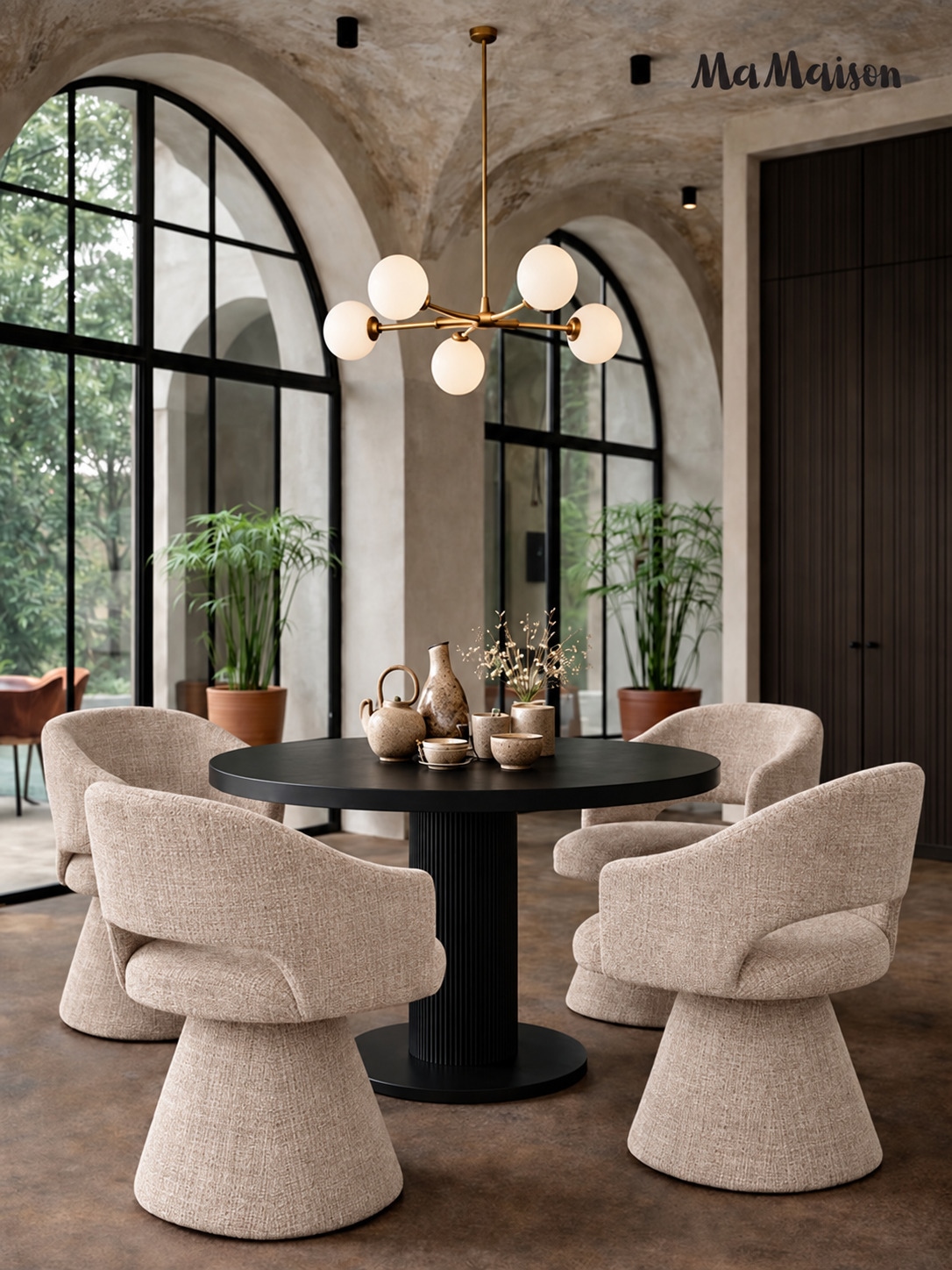 Scaun Verona 61x58x88 cm, Țesătură Șenilă Davis Cremona 14 Bej/Taupe - MaMaison [9]