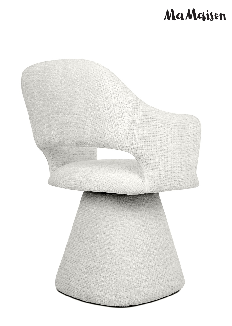 Scaun Verona 61x58x88 cm, Țesătură Șenilă Davis Cremona 1 Alb - MaMaison [4]