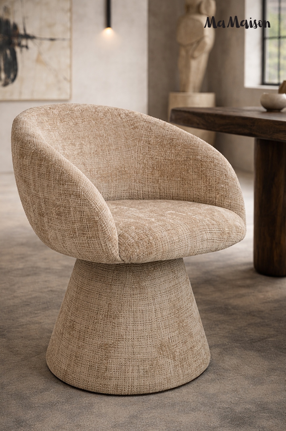 Scaun Pedra 65x62x80 cm, Țesătură Davis Cremona 14 Bej - MaMaison [11]