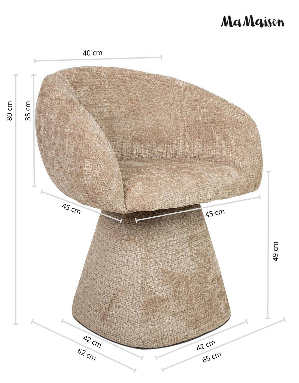 Scaun Pedra 65x62x80 cm, Țesătură Davis Cremona 14 Bej - MaMaison [13]