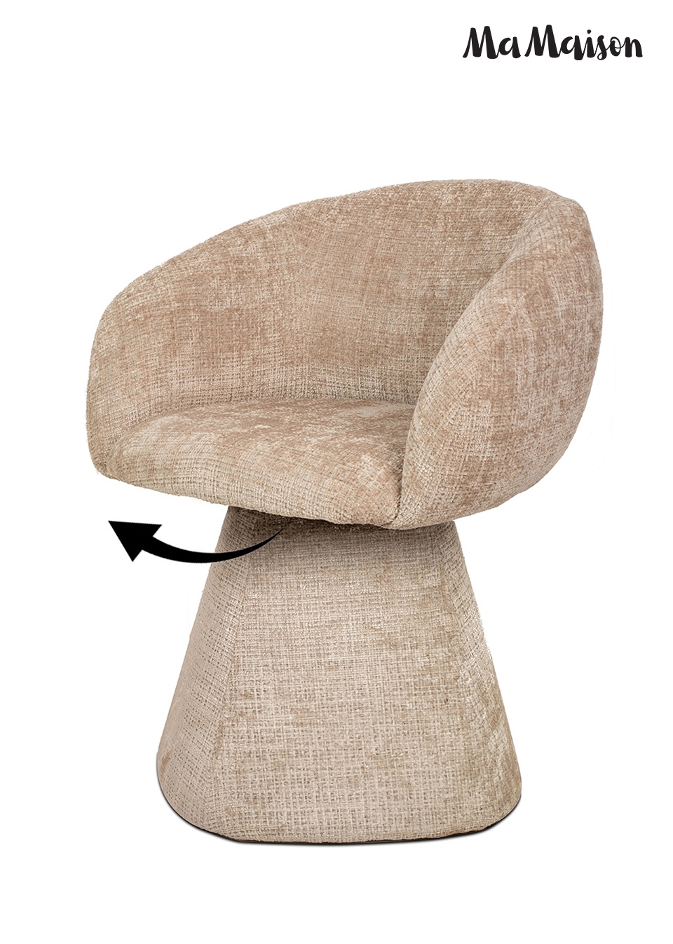 Scaun Pedra 65x62x80 cm, Țesătură Davis Cremona 14 Bej - MaMaison [4]