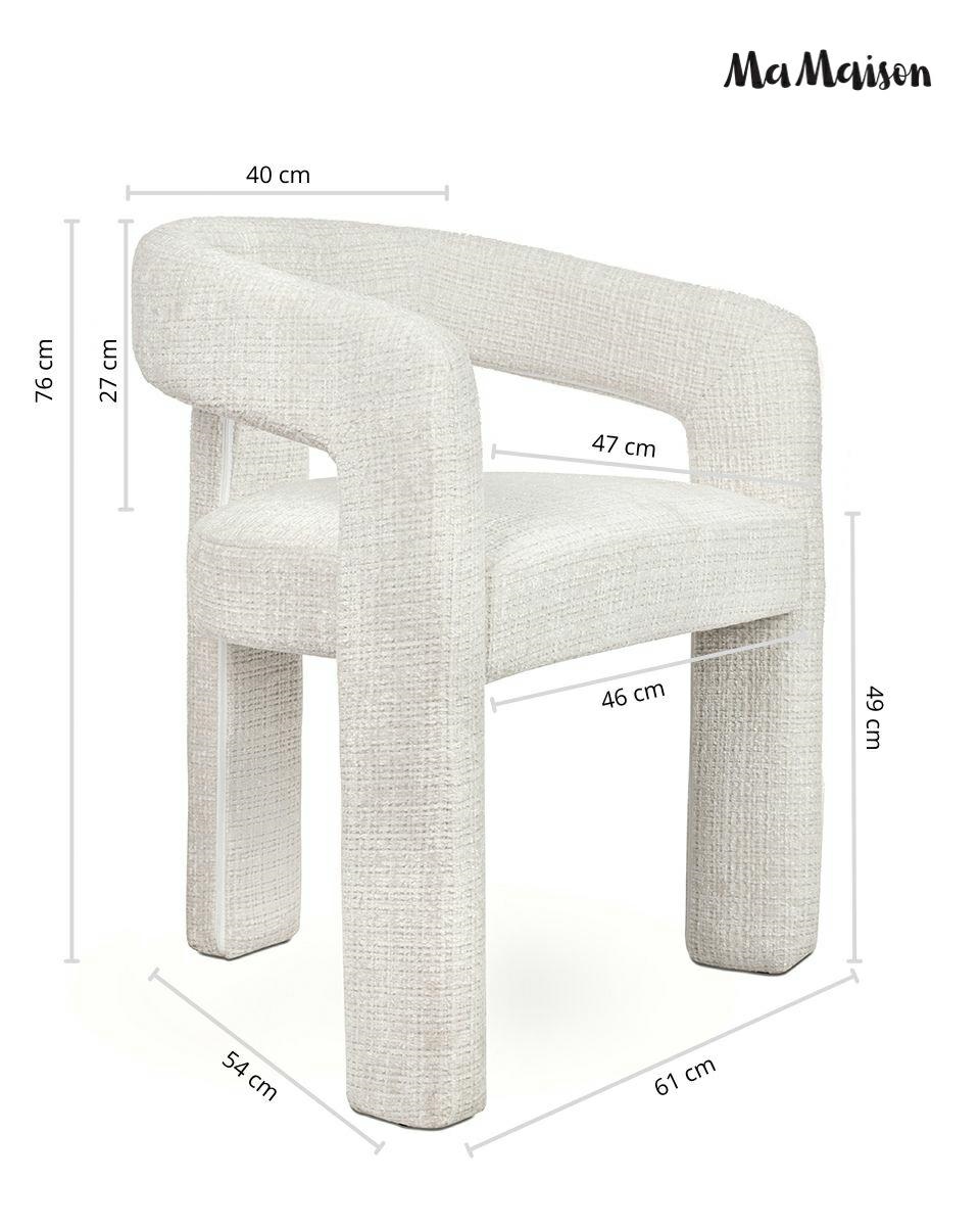 Scaun Logan 61x54x76 cm, Davis Cremona 1 Alb - MaMaison [12]
