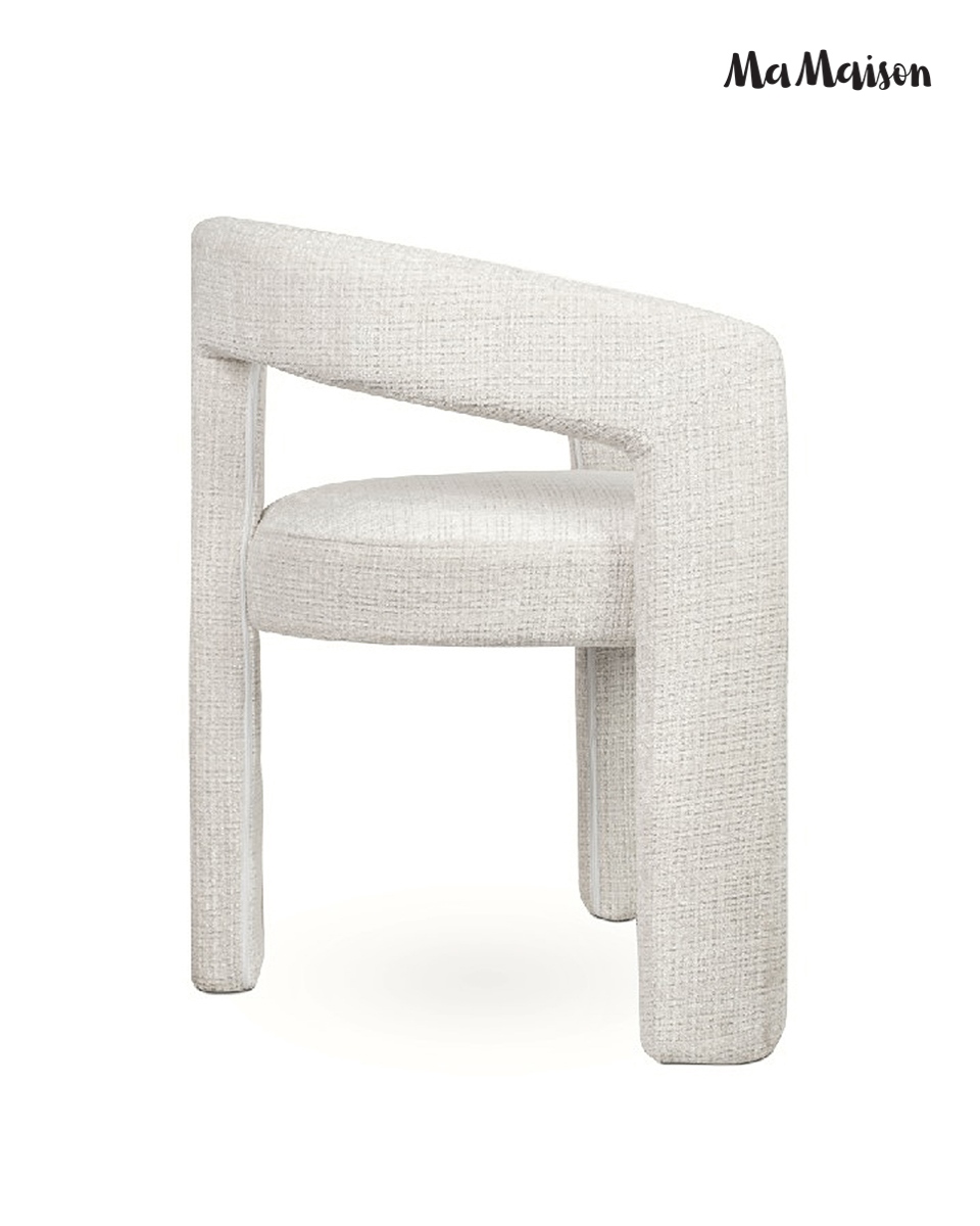 Scaun Logan 61x54x76 cm, Davis Cremona 1 Alb - MaMaison [2]