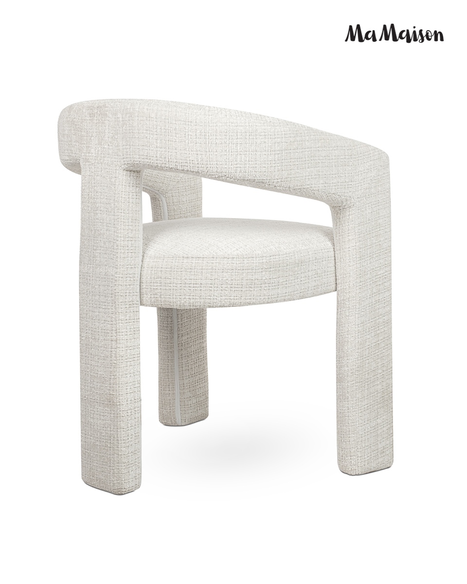 Scaun Logan 61x54x76 cm, Davis Cremona 1 Alb - MaMaison [3]