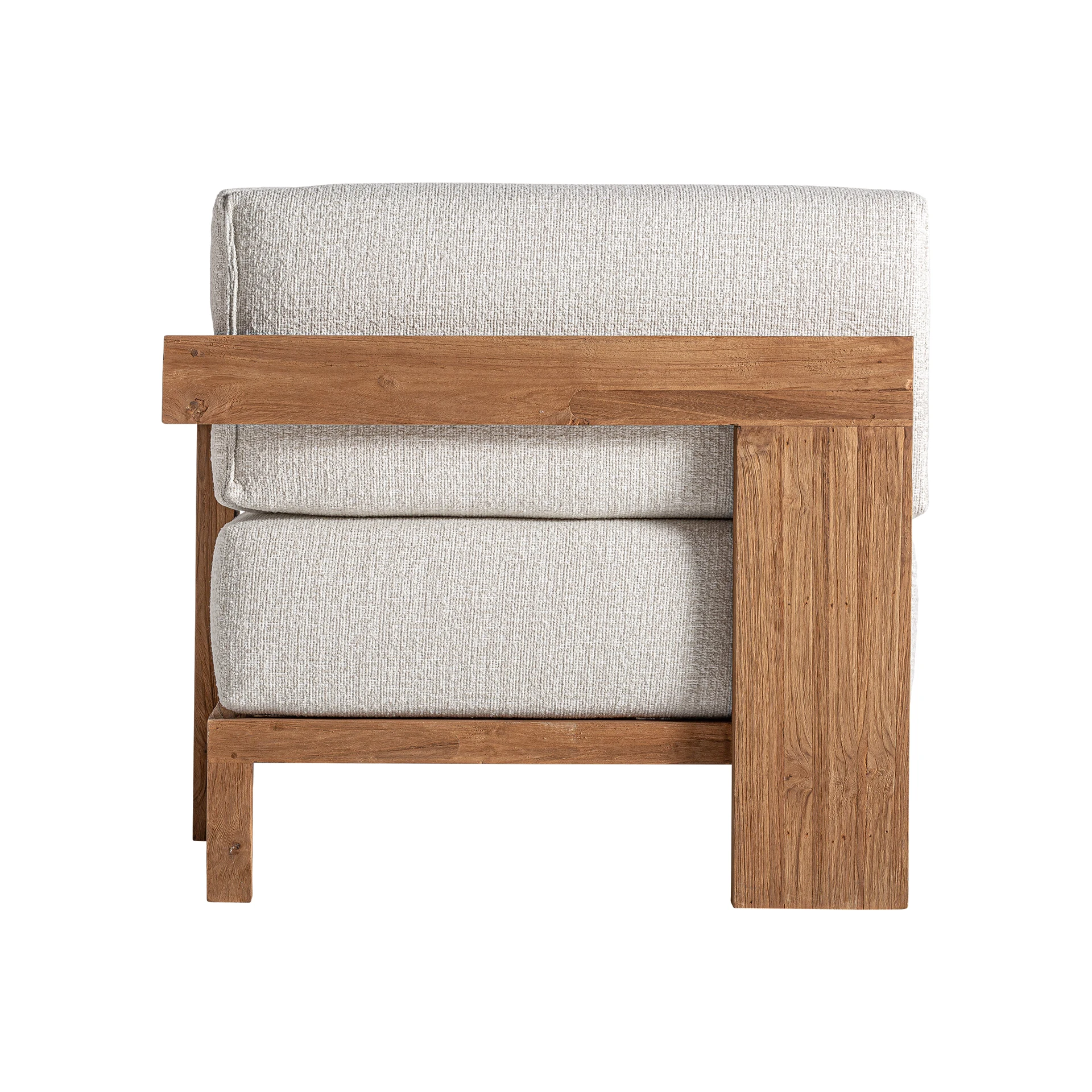 Canapea din Lemn de Tec Reciclat, Spuma si Polipropilena Reciclata, Maro, 86x86x83 cm, Stil Colonial - VicalHome 34827 [8]