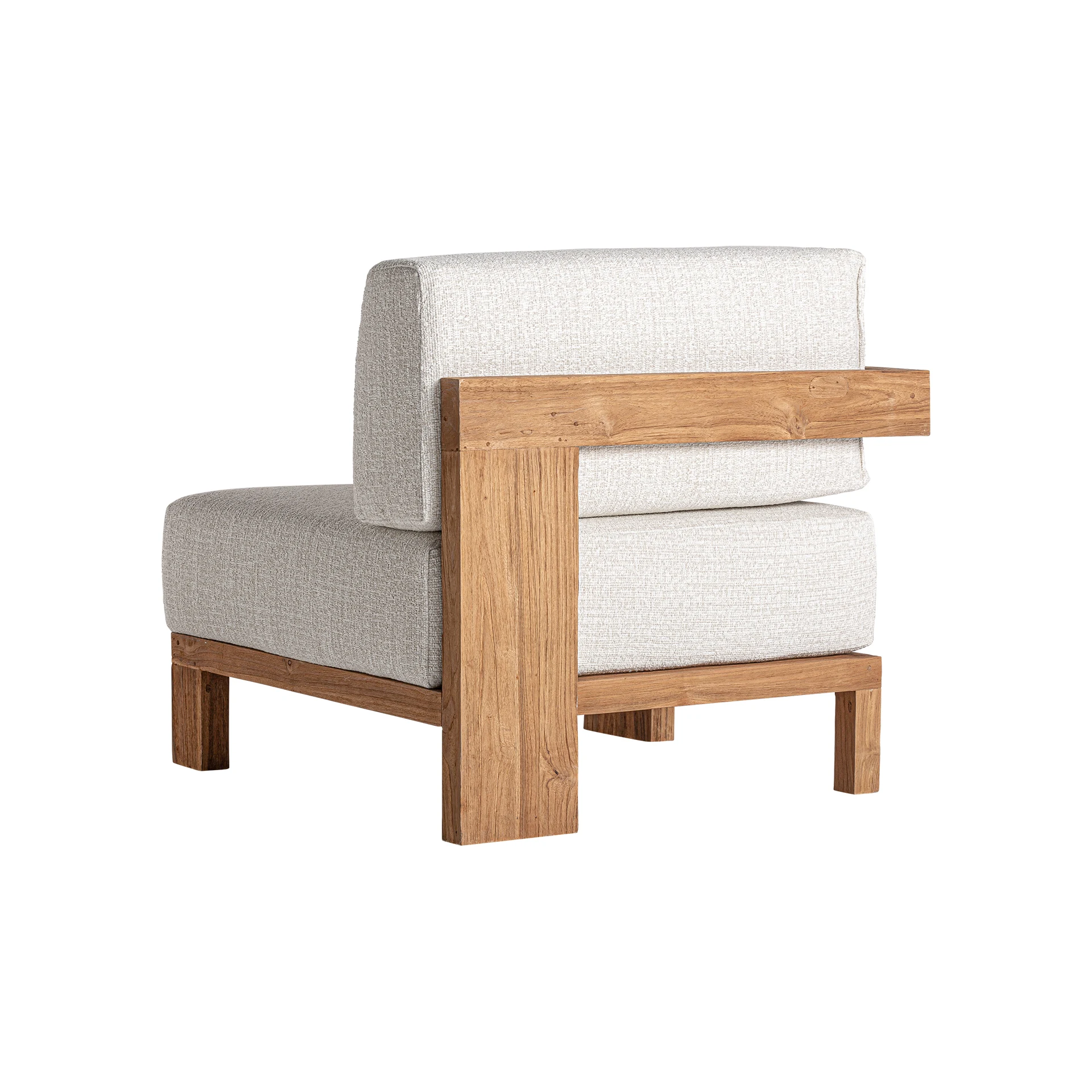 Canapea din Lemn de Tec Reciclat, Spuma si Polipropilena Reciclata, Maro, 86x86x83 cm, Stil Colonial - VicalHome 34827 [12]