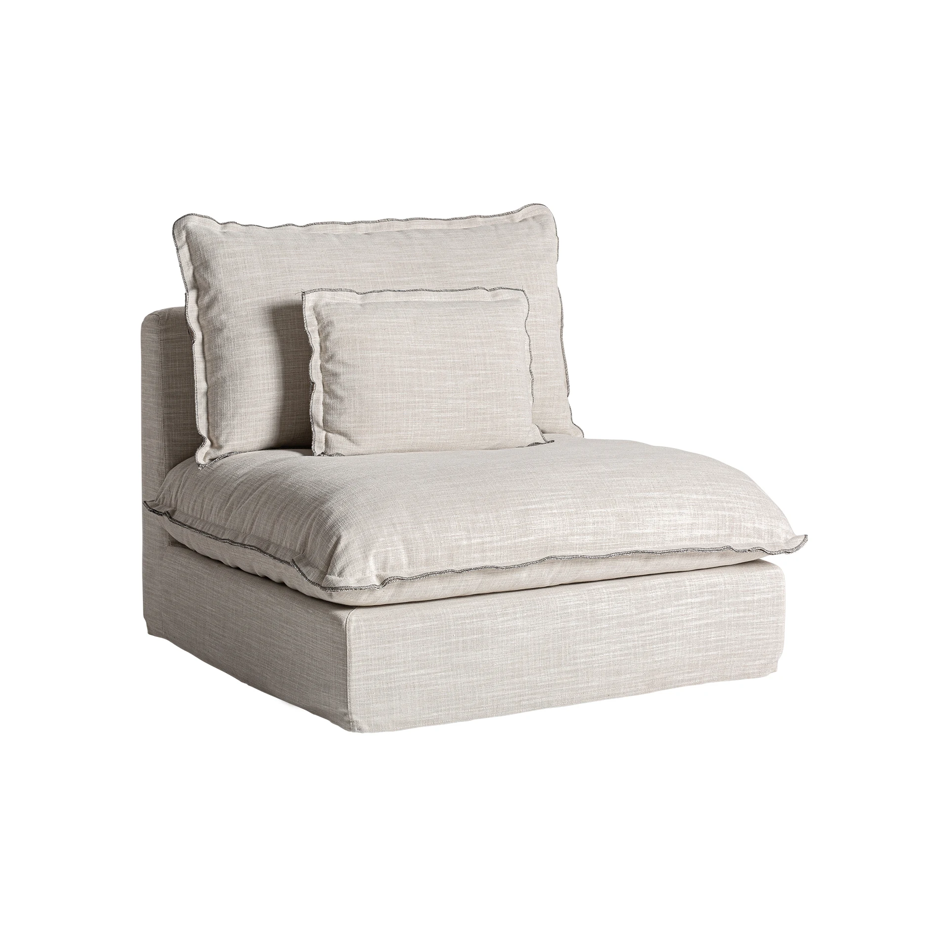 Canapea din Poliester, Spuma si Lemn de Pin, Alb-crem, 98x108x93 cm, Stil Clasic - VicalHome 35596 [7]